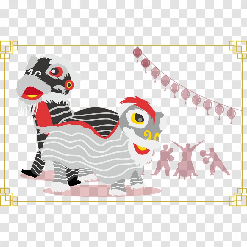 China Lion Dance Chinese New Year Dragon - Carnivoran - Animated Celebration Transparent PNG