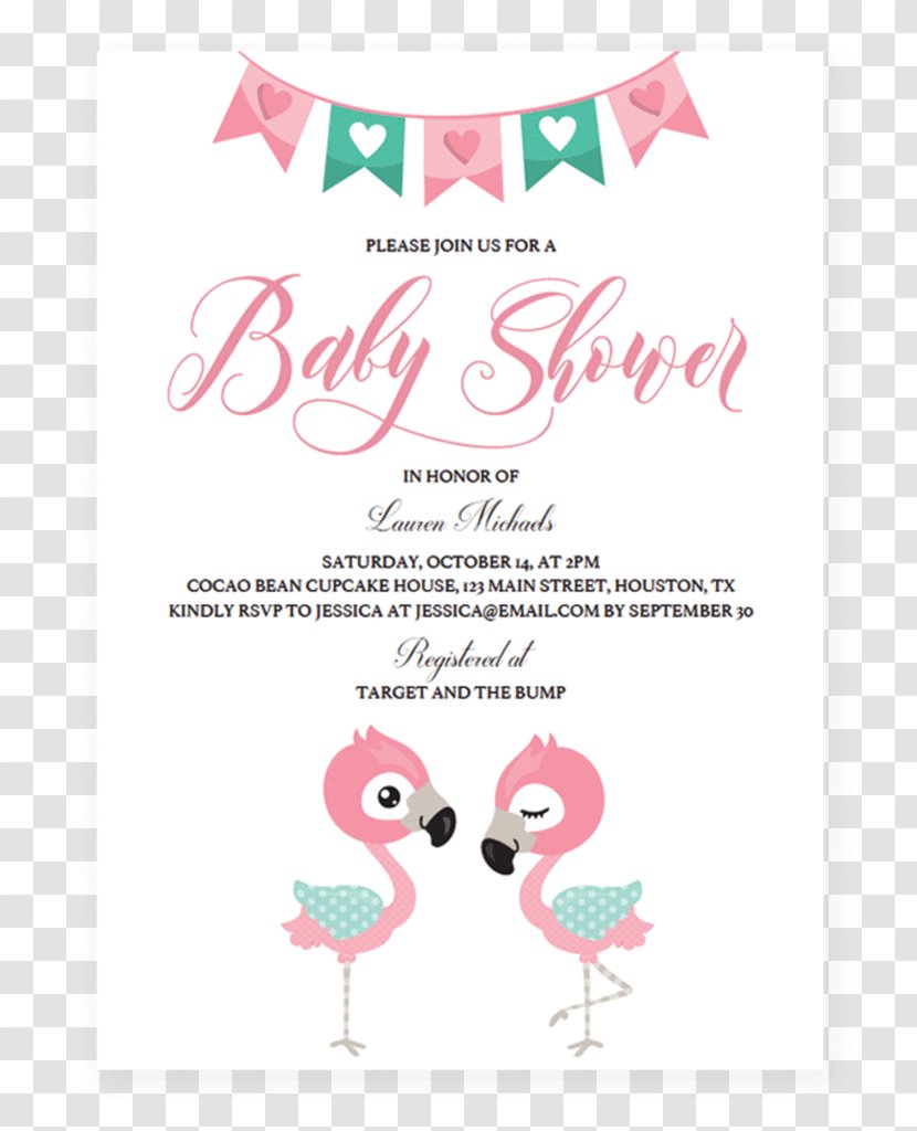 Baby Shower Diaper Party YouTube Infant - Flamingo Wedding Transparent PNG