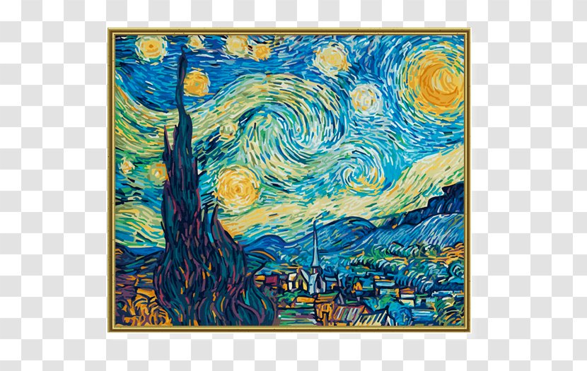 The Starry Night Paint By Number Painting Art - Landscape Transparent PNG