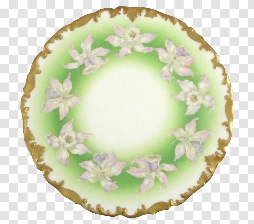 Limoges Porcelain Plate Tableware - Hand Painted Vintage Transparent PNG