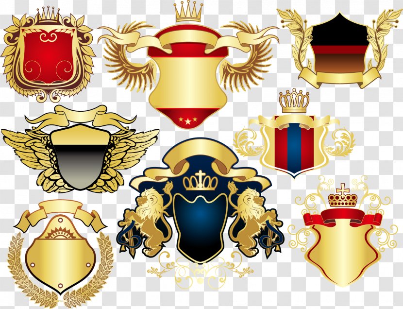 Heraldry Clip Art - Coat Of Arms - Vector Gold Label Transparent PNG