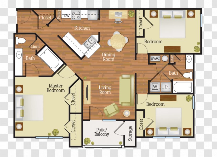 Floor Plan Villages Of East Lake Bedroom Boulevard Southeast - 19th Mercer Apartments Transparent PNG