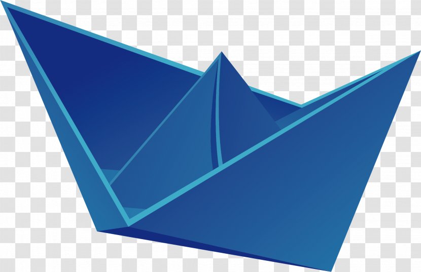 Paper Blue Computer File - Origami - Boat Vector Element Transparent PNG