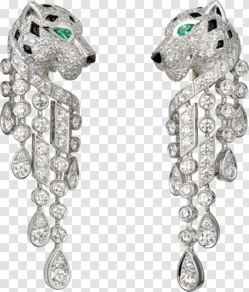 Earring Cartier Jewellery Diamond Emerald Transparent PNG
