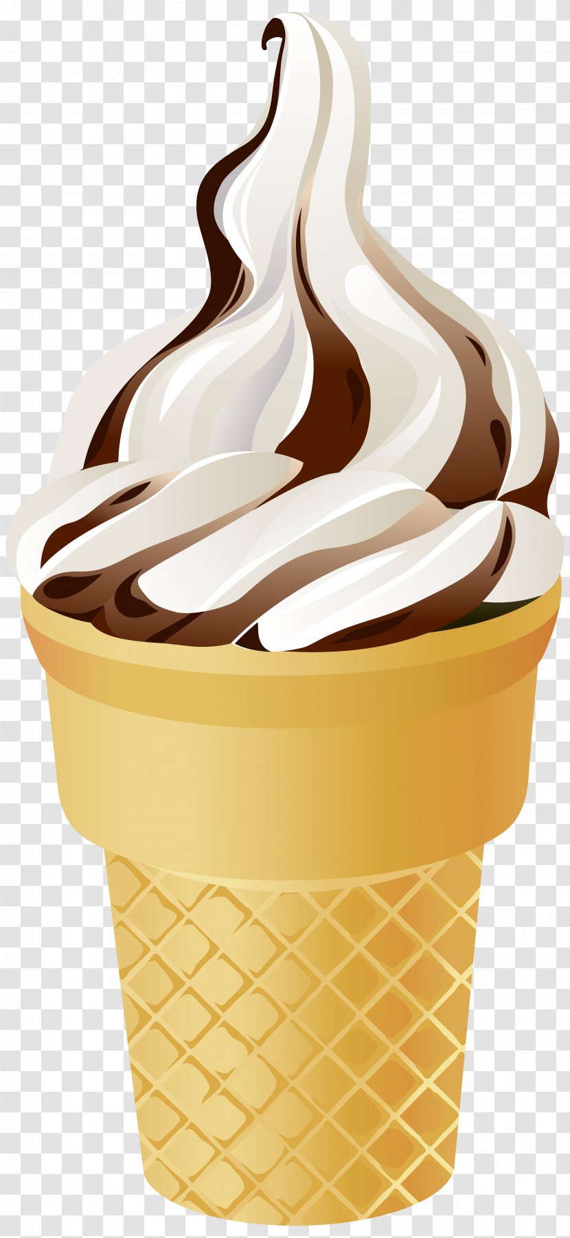 Chocolate Ice Cream Sundae Cone - Vanilla Clip Art Transparent PNG
