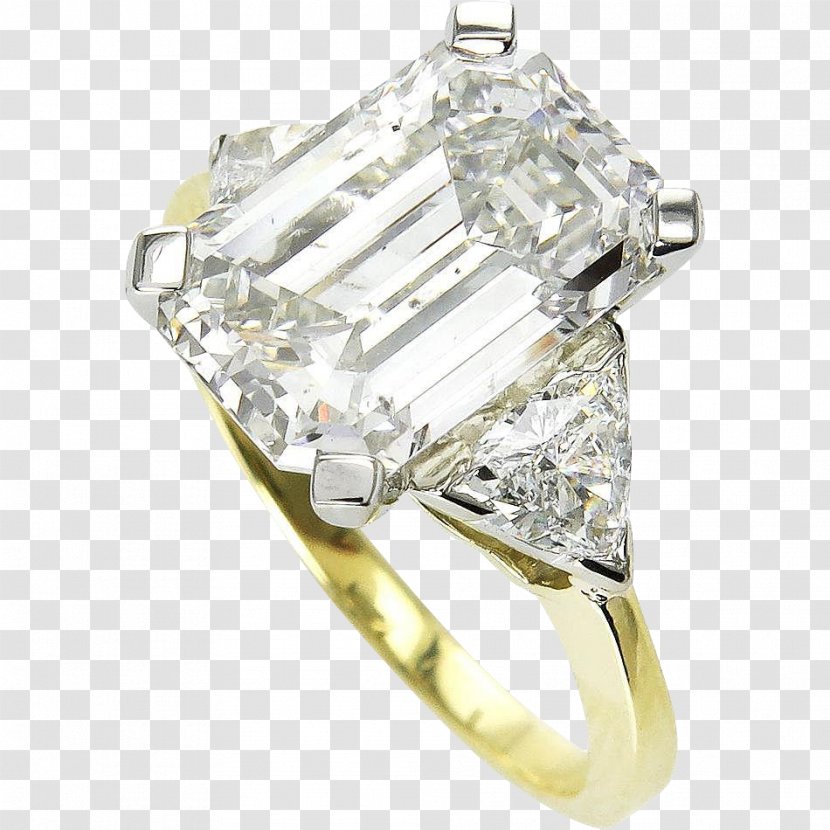 Ring Gemological Institute Of America Diamond Emerald Gold - Engagement - Huge Rings Prices Transparent PNG