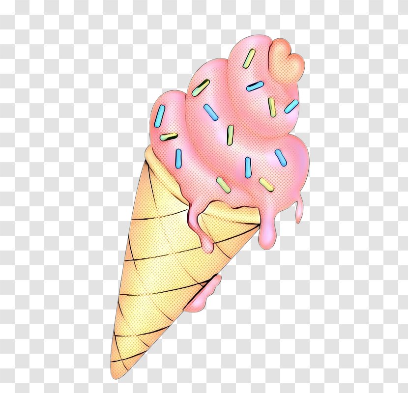 Ice Cream Cones Illustration Cartoon Finger Pink M - Dairy - Cone Transparent PNG