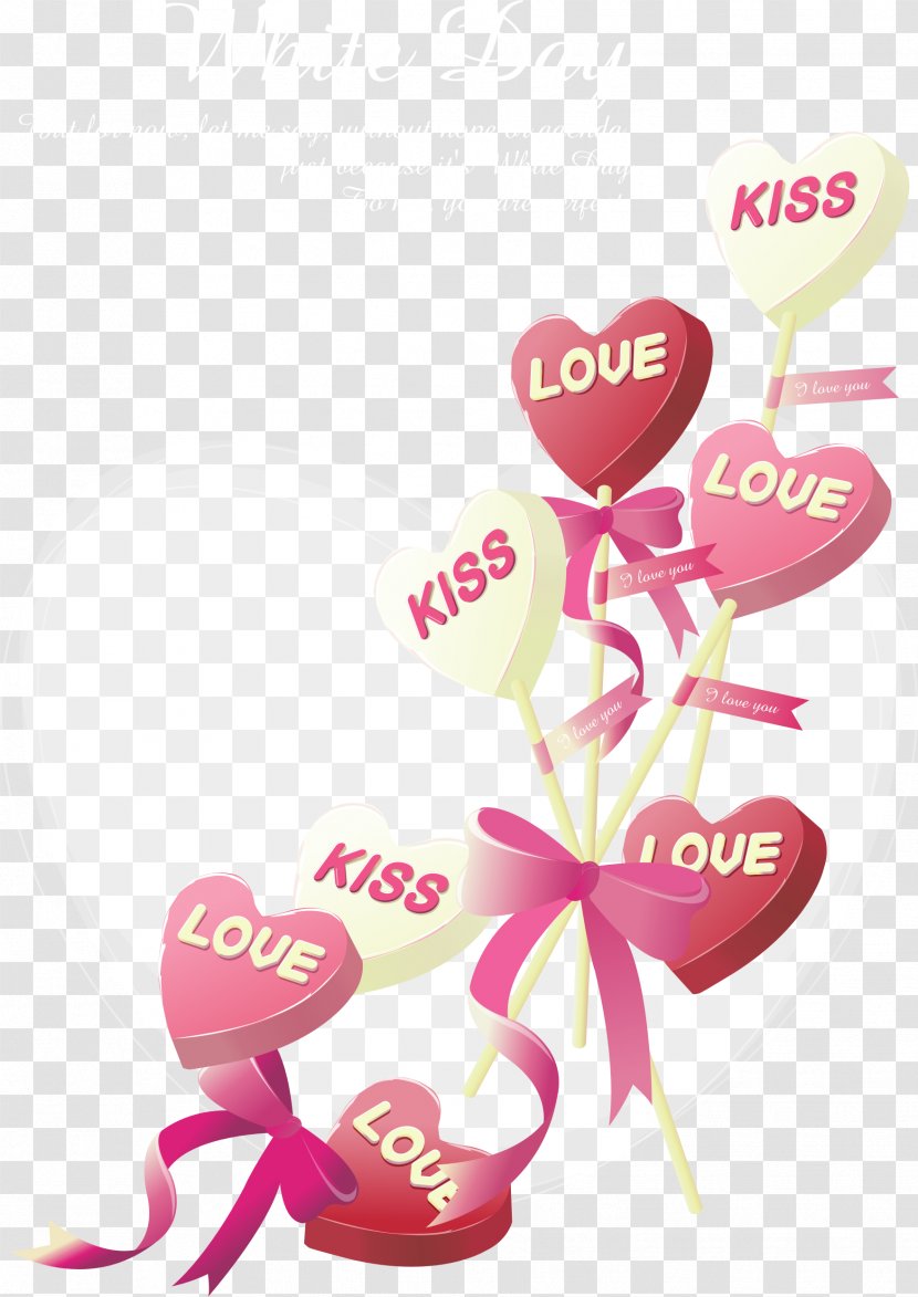 Valentines Day Wish Greeting Card E-card - Valentine's Kiss Sign Vector Transparent PNG