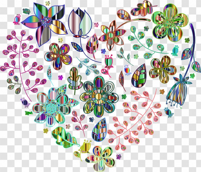 Desktop Wallpaper Color Heart Clip Art - Visual Arts - Flowers Pattern Transparent PNG