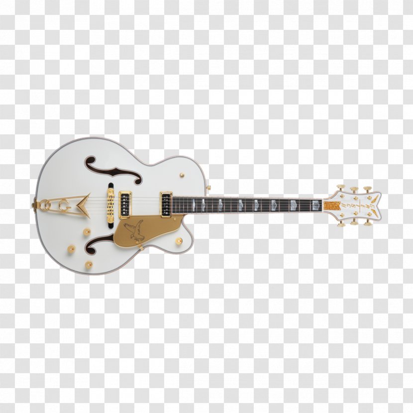Gretsch White Falcon Electric Guitar String Instruments - Slide Transparent PNG