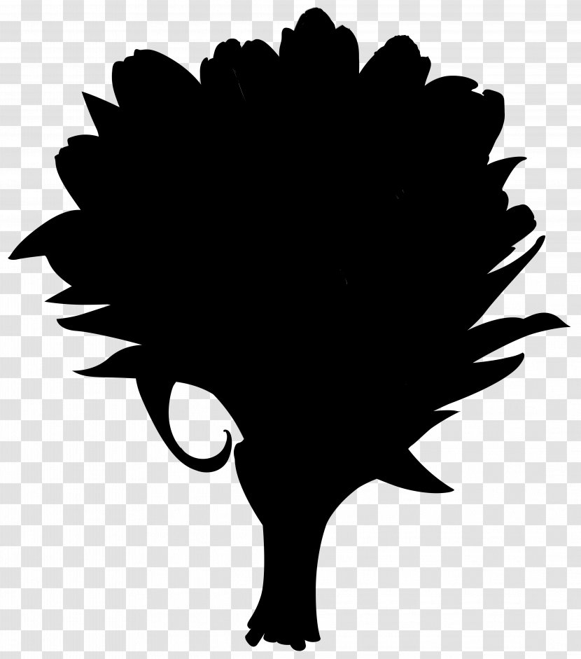 Tree Silhouette - Wing - Blackandwhite Transparent PNG