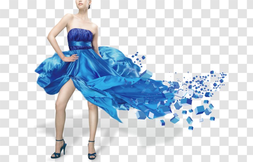 Fashion Model Lakme Week Photography - Cartoon - Biography Blue Dress Transparent PNG