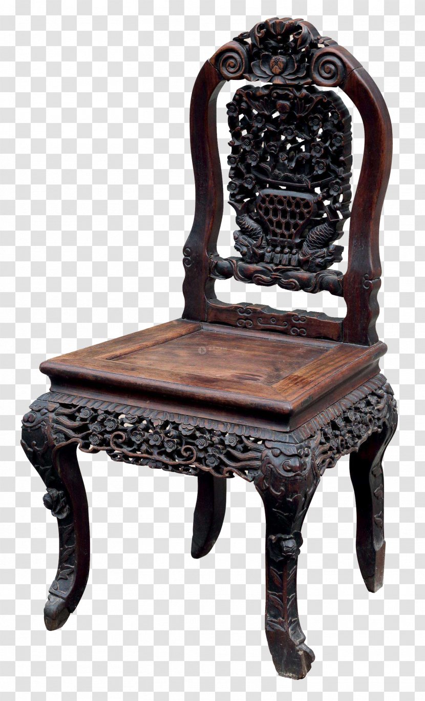 Chair Wood Furniture - Chinese Style Complex Hollow Carved Ebony Transparent PNG