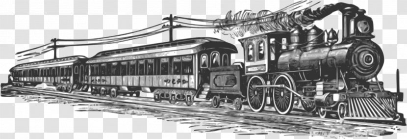 Rail Transport Train Old-Time Transportation Steam Locomotive Clip Art - Passenger Car - Engine Transparent PNG