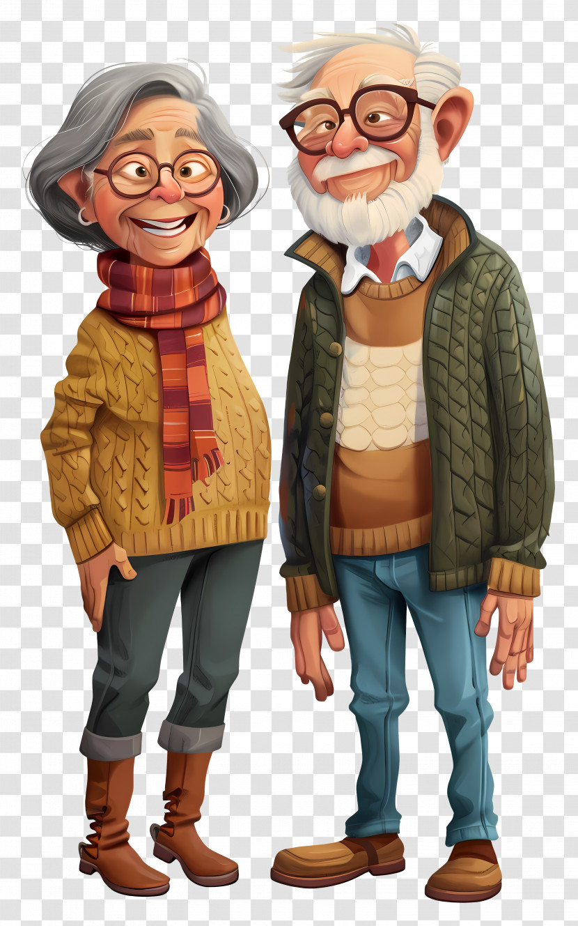 Old People - Happy Elderly Couple Illustration Transparent PNG