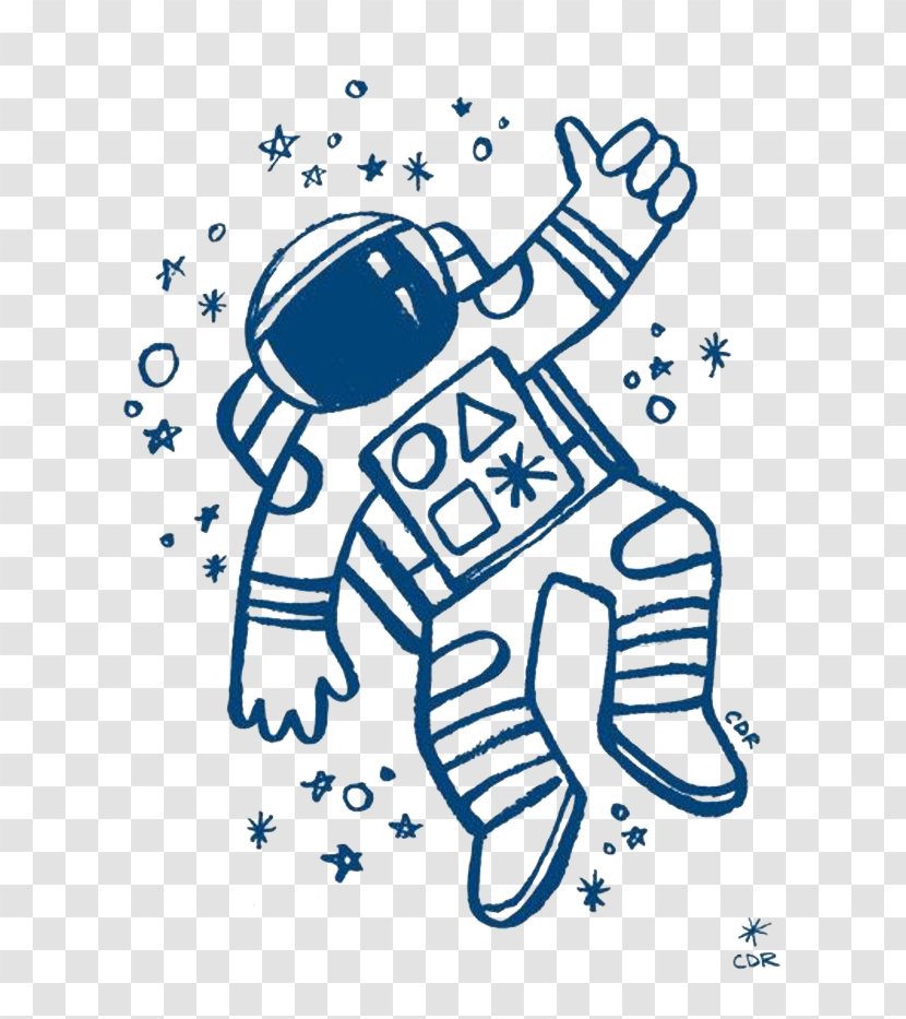 Astronaut Drawing Outer Space Illustration - Watercolor Transparent PNG