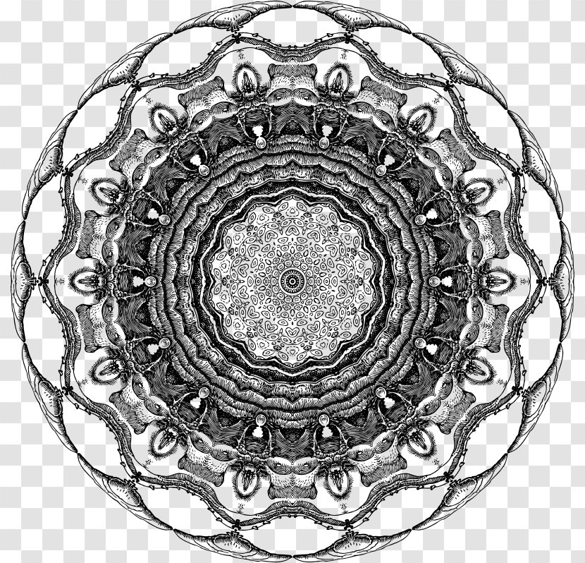 Symmetry White Pattern - Mandala Design Transparent PNG