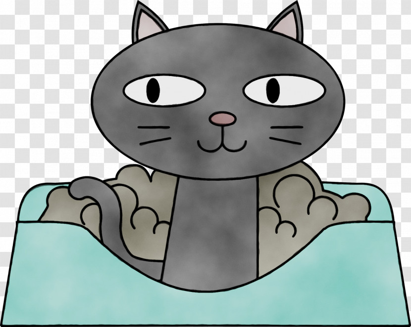 Kitten Whiskers Cat Cartoon Litter Box Transparent PNG