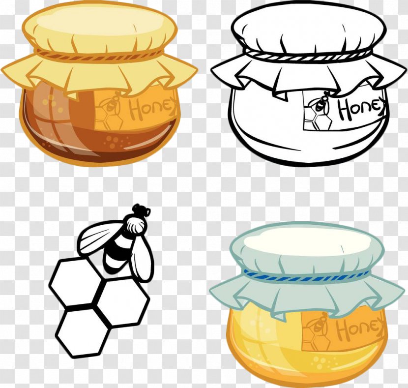 Honey Jujube Food - Apidae - Hand Painted Jar Transparent PNG