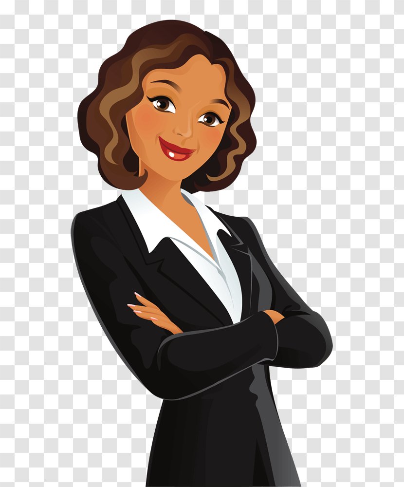 Woman Cartoon Businessperson Drawing Clip Art - Heart Transparent PNG