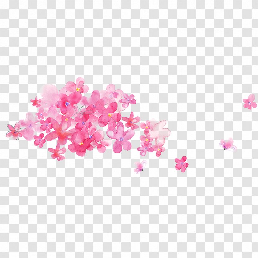 Image Spring Design - Ink Wash Painting - Pink Color Transparent PNG
