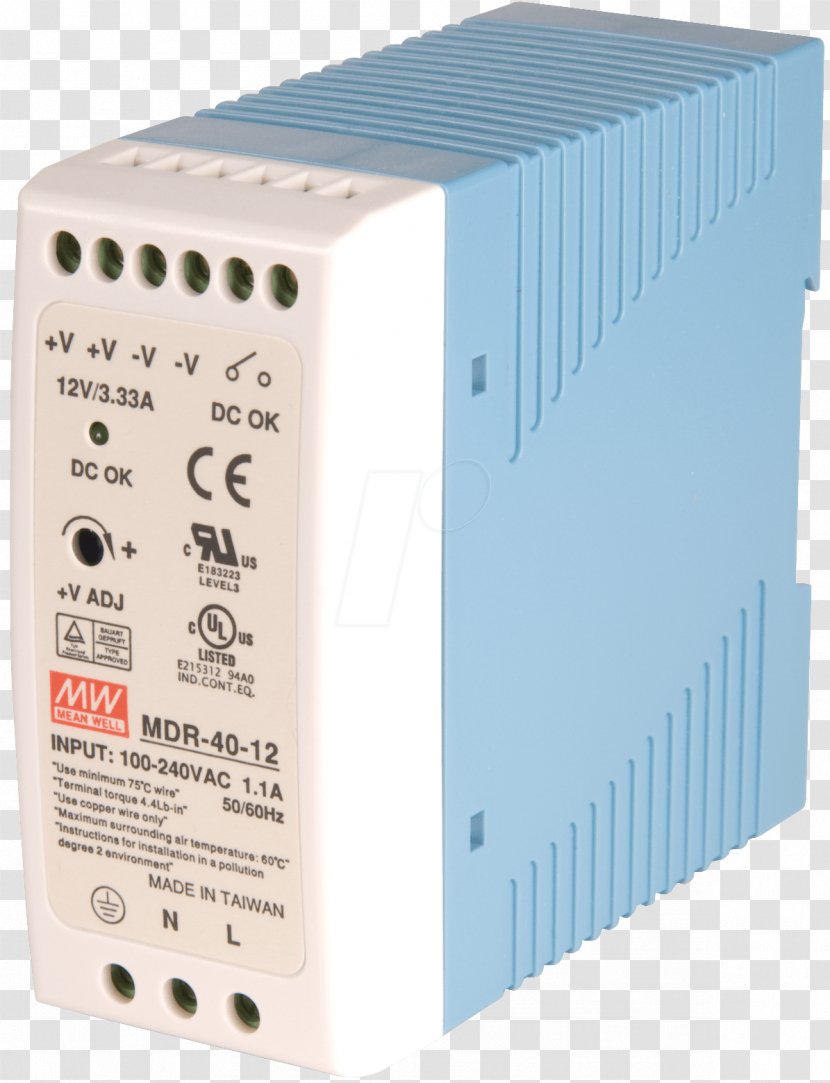 Power Supply Unit Converters MEAN WELL Enterprises Co., Ltd. Switched-mode MDR-60-24 Mean Well - Technology - Switchedmode Transparent PNG
