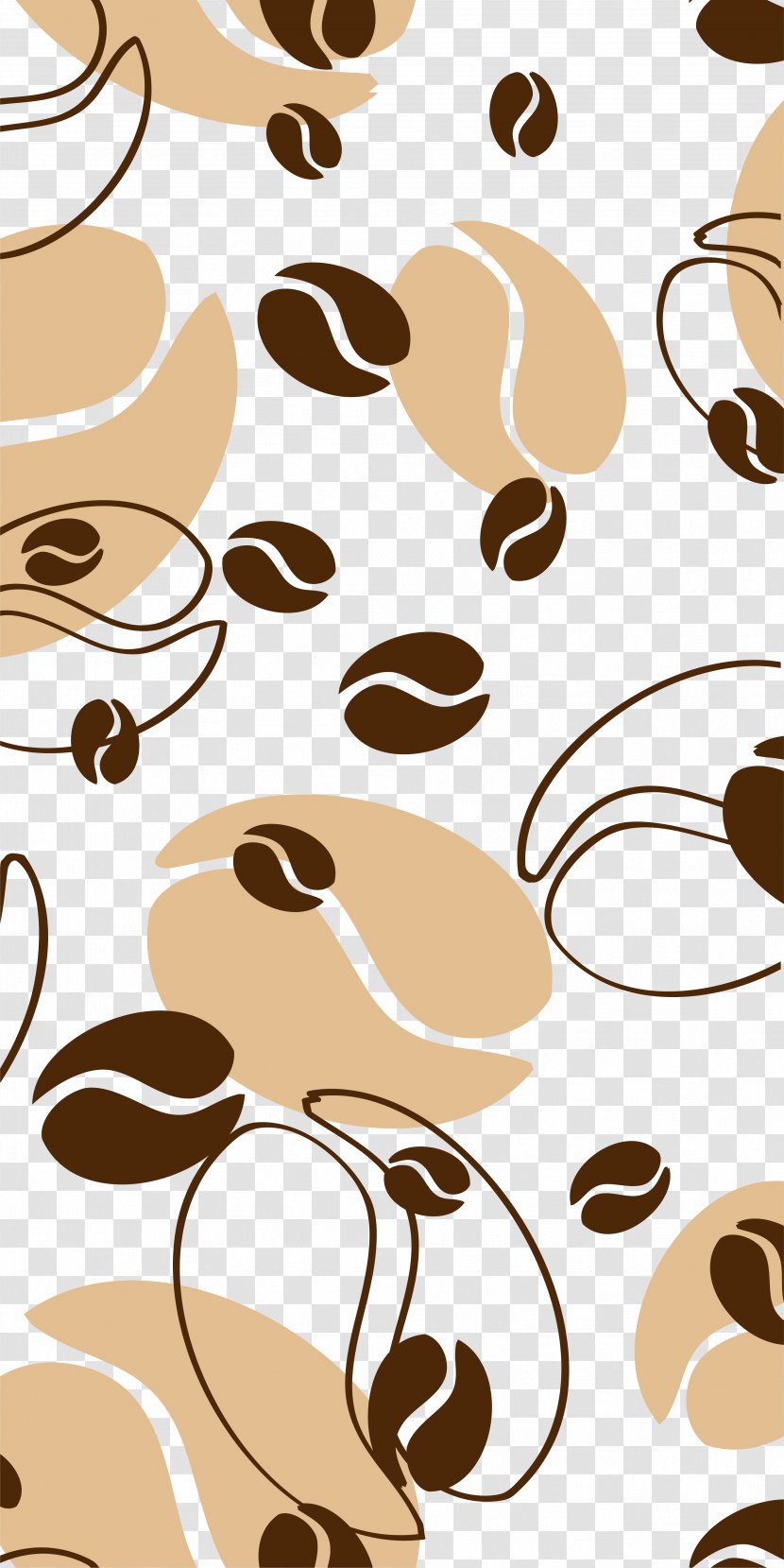 Coffee Paper Partition Wall Adhesive Wallpaper - Product Design - Brown Beans Background Transparent PNG