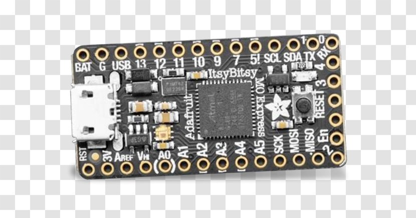 Microcontroller Adafruit Industries CircuitPython Electronics Arduino - Circuit Component - Itsy Bitsy Transparent PNG