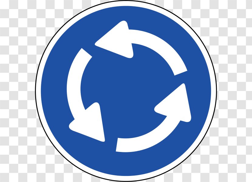 Traffic Sign Roundabout Road - Trademark Transparent PNG