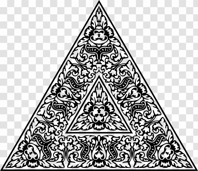 Black And White Triangle Clip Art - Tree Transparent PNG