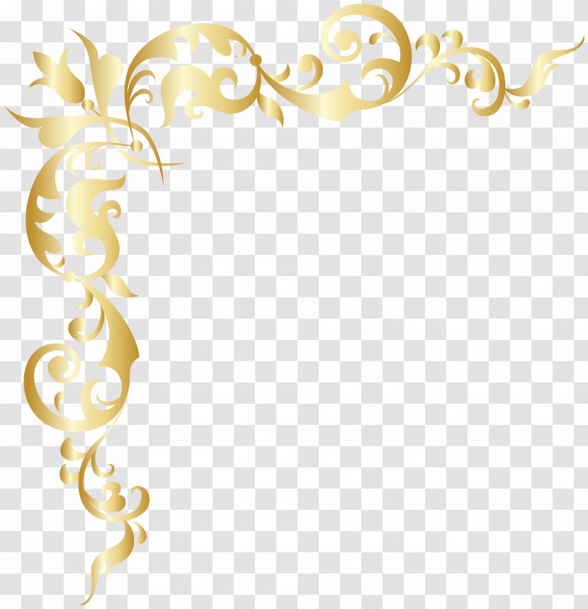 Body Jewellery Font - Gold Corner Transparent PNG