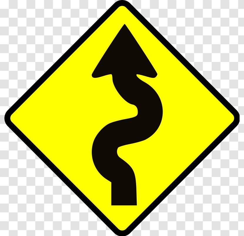 Road Traffic Sign Clip Art - Area - Winding Clipart Transparent PNG