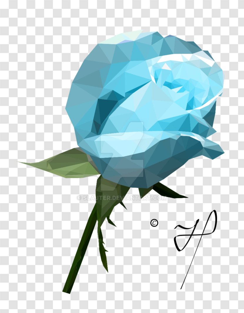 Rose Polygon DeviantArt - Petal - Blue Transparent PNG