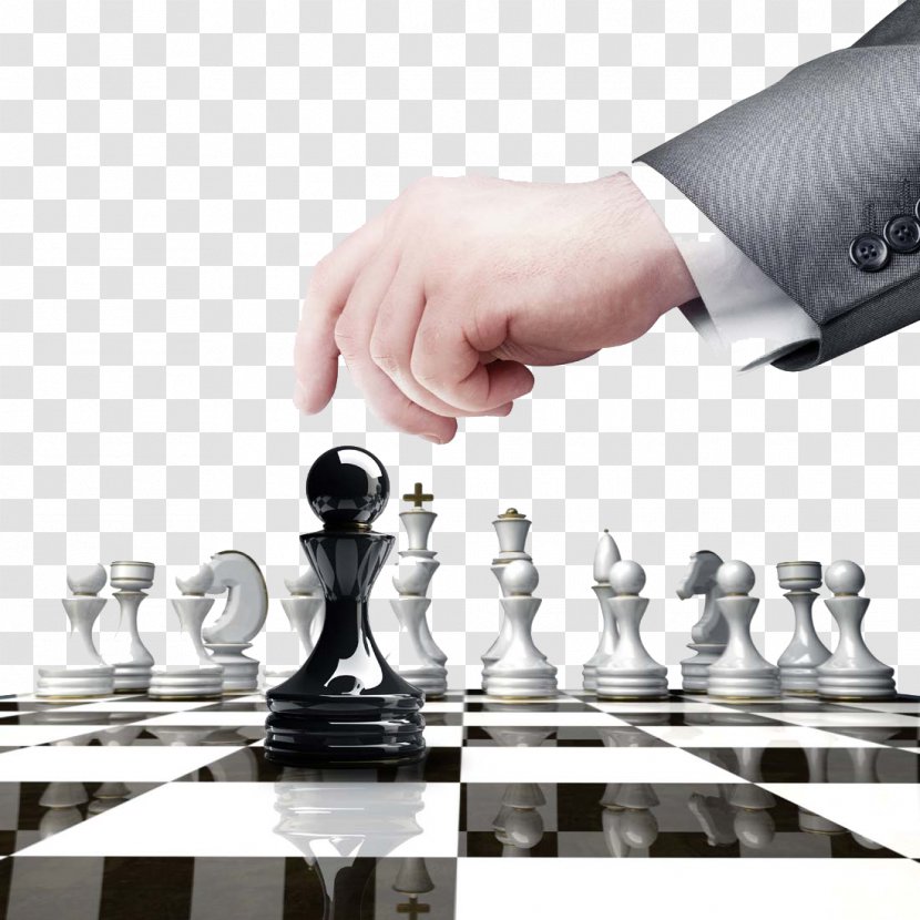 Chess Piece White And Black In Chessboard Strategy - Business Transparent PNG