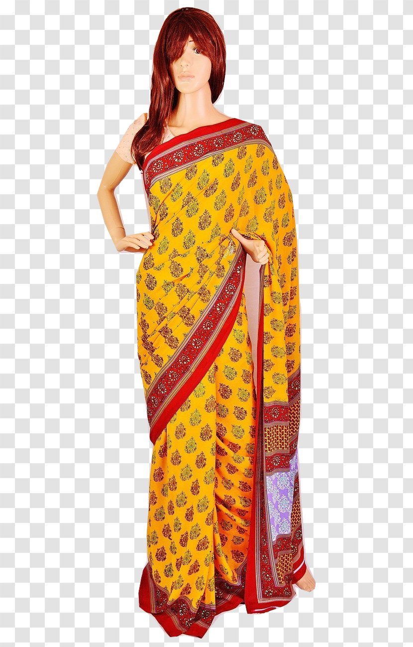 Sari Pattern - Yellow - Bollywood Salwar Kameez Latest Designs Transparent PNG