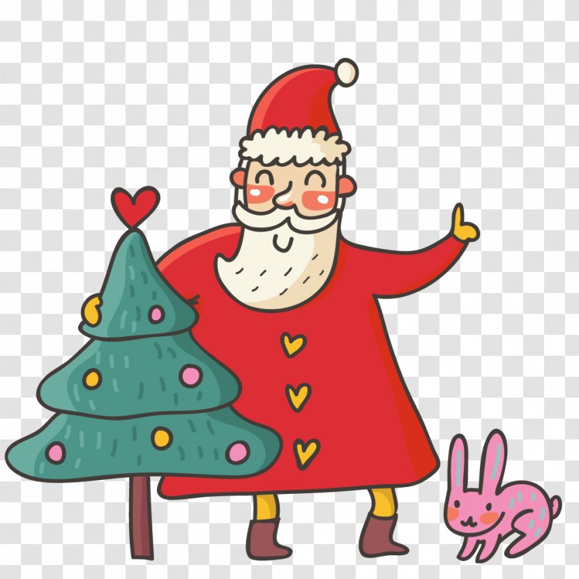 Santa Claus Christmas Card Cartoon - Greeting Note Cards Transparent PNG