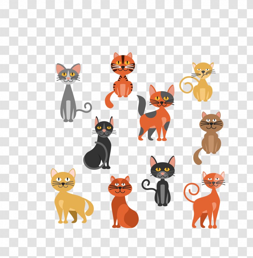 Cat Clip Art - Dog Like Mammal - Vector Color Pattern Transparent PNG