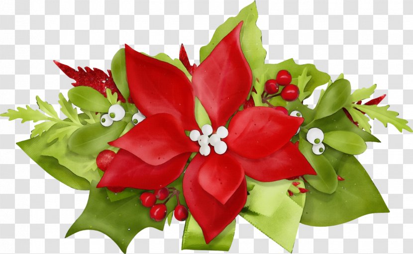 Red Watercolor Flowers - Flower Bouquet - Holly Transparent PNG