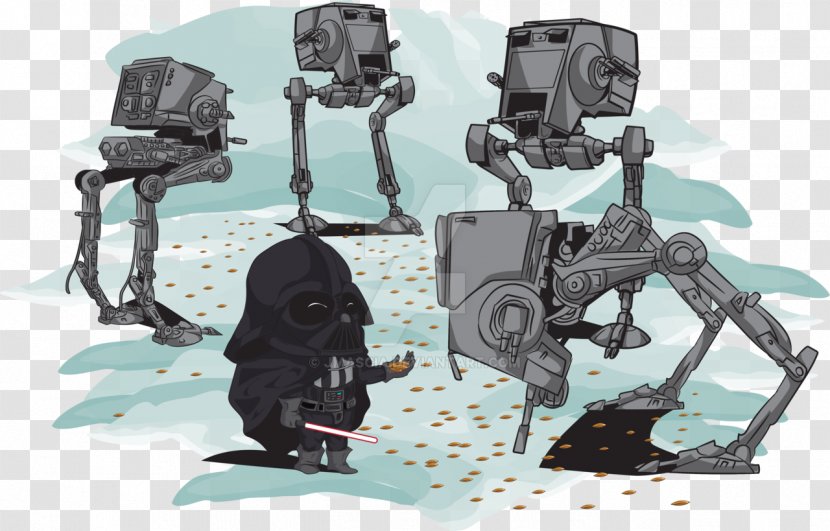 Anakin Skywalker Darth Vader And Son All Terrain Armored Transport AT-ST Comics - Star Wars Transparent PNG