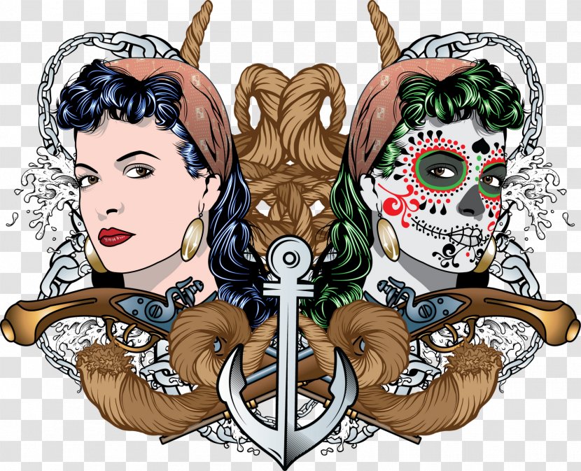 Calavera Cartoon Rockabilly - Exquisite Graphics Transparent PNG