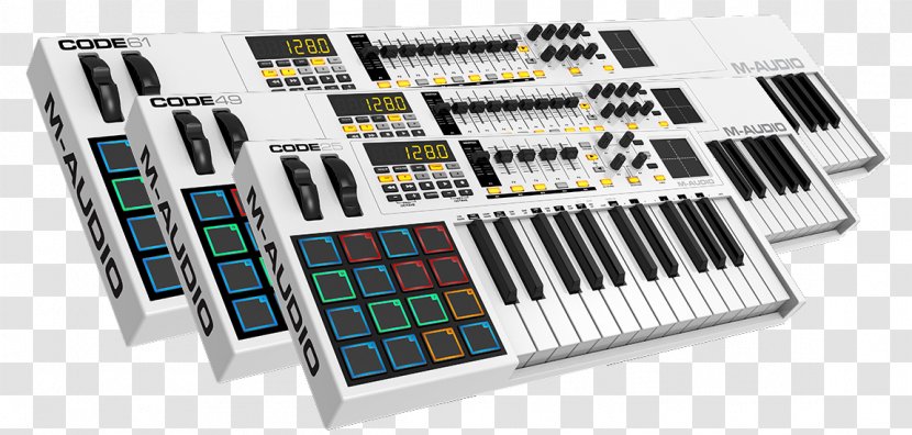 M-Audio Code 49 MIDI Controllers Keyboard Musical - Silhouette - Instruments Transparent PNG