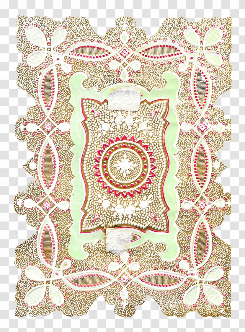 Place Mats Doily Embroidery Pink M - Design Paper Transparent PNG