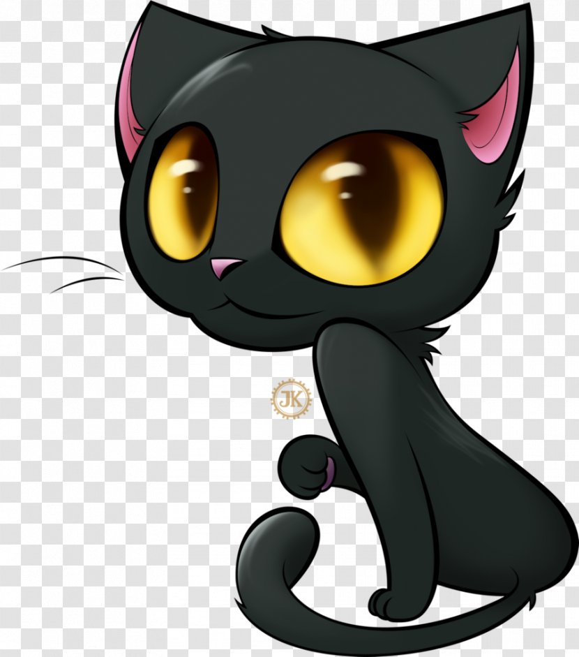 Black Cat Cartoon Drawing Clip Art - Paw - Cute Pictures Transparent PNG