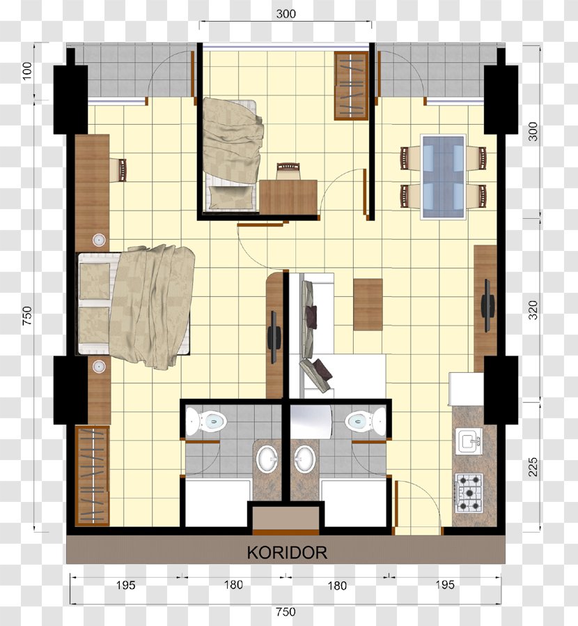 Dago Suites Apartment House Floor Plan - Bedroom Transparent PNG