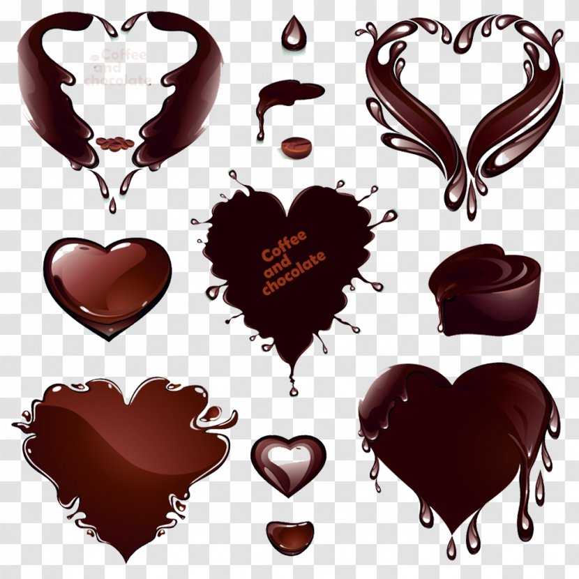 Coffee Milk Chocolate Candy - Royaltyfree - Heart Picture Material Transparent PNG