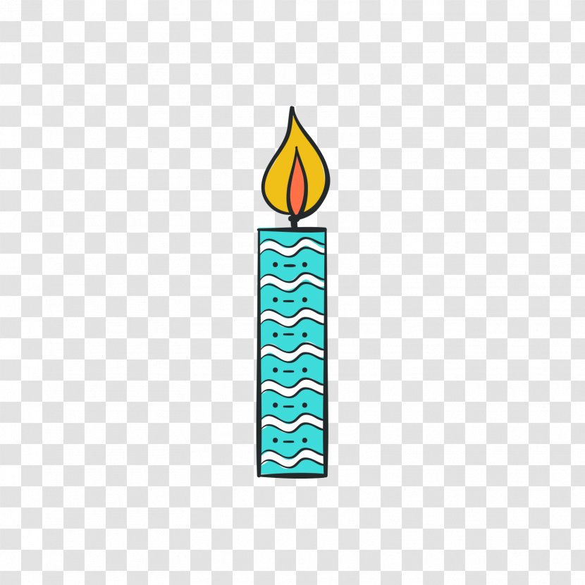 Blue Candle White Birthday - And Candles Transparent PNG