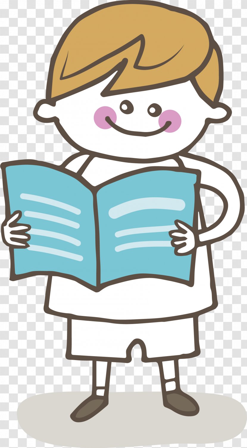 Clip Art - Happiness - A Child With Book In Hand Transparent PNG