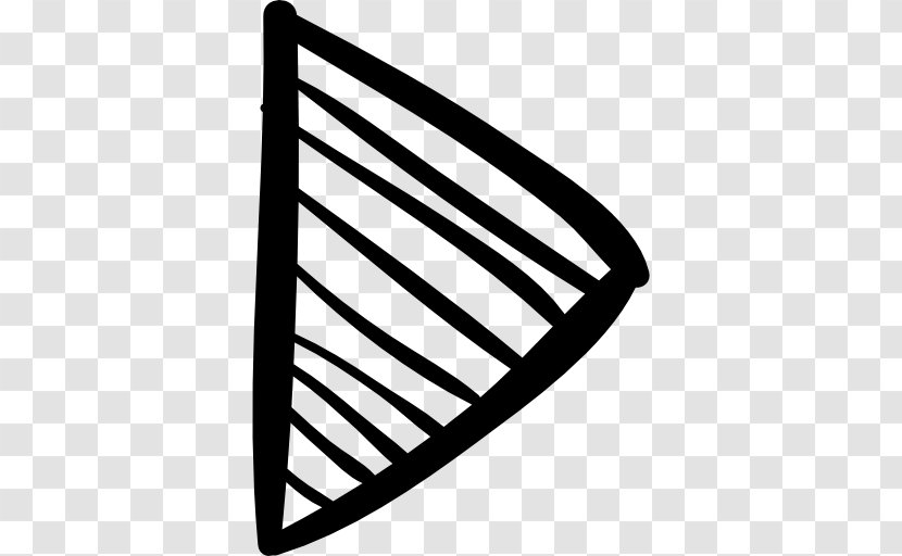 Sketch - Black And White - Triangular Arrow Transparent PNG