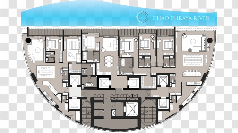 Chao Phraya River Banyan Tree Residences Chaophraya Riverside | Condominium Bangkok Apartment Hotel - Floor Plan Transparent PNG