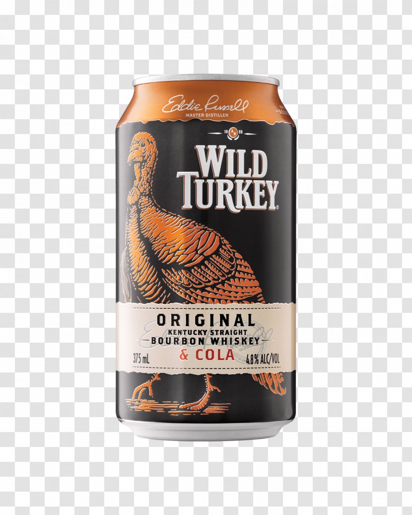 Wild Turkey Bourbon Whiskey Cola Distilled Beverage - Beer Cans Transparent PNG